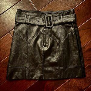 Line & Dot Revolve Vegan Black Leather Mini Skirt - Size Medium